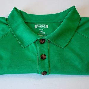 Duluth Trading Co Mens Polo Size 2XL Trim Fit Green Short Sleeve